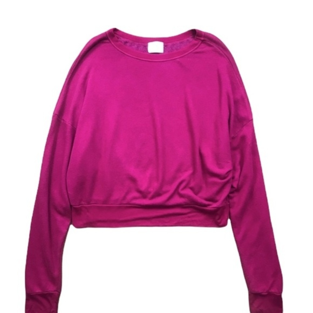Anthropologie T.La Studio Sweatshirt in Fuchsia S - Picture 7 of 8